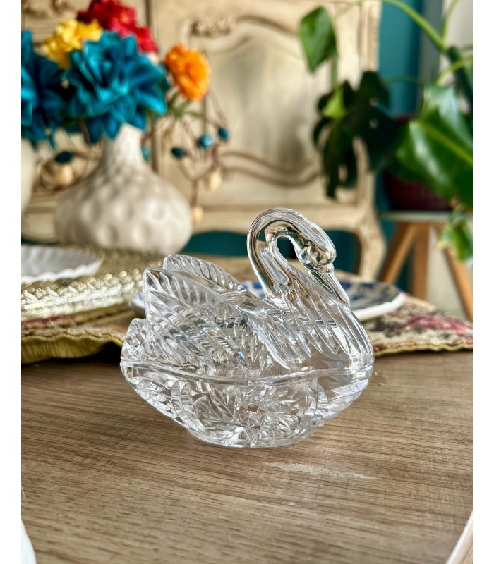 Caramelero de vidrio cisne