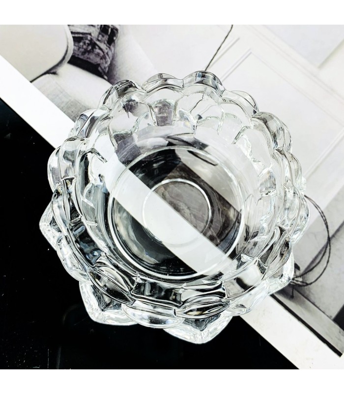 Porta vela flor de vidrio