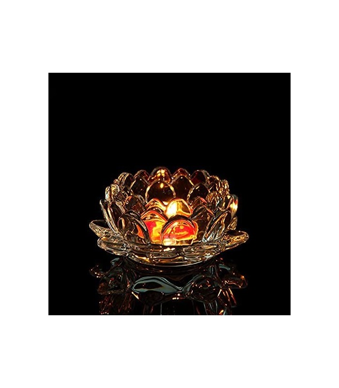 Porta vela flor de vidrio
