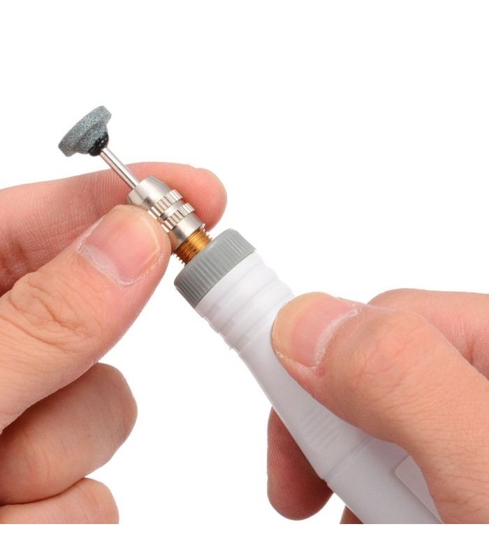 Mini torno con fuente 18v blanco