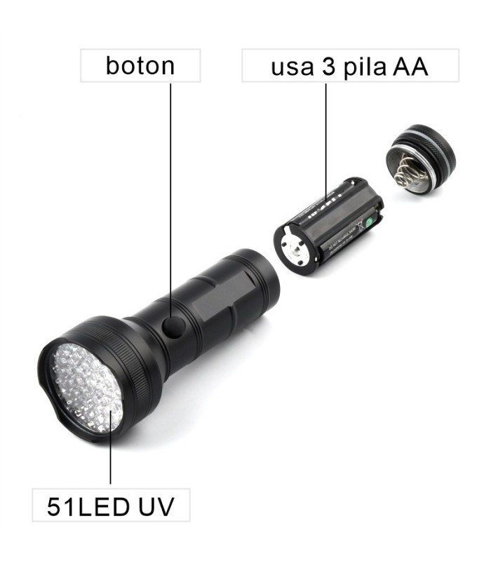Linterna led Ultra Violeta 50led