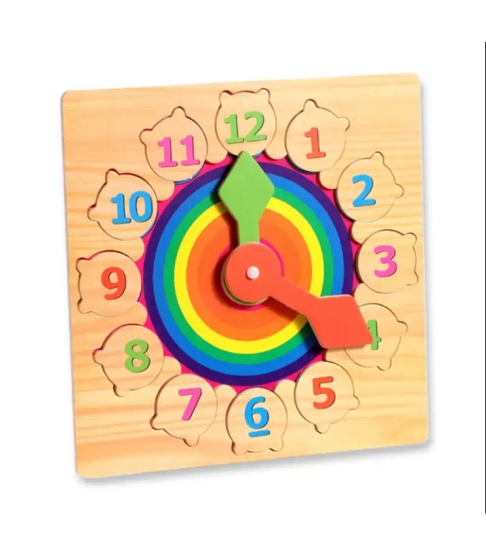 Rompecabeza reloj de madera