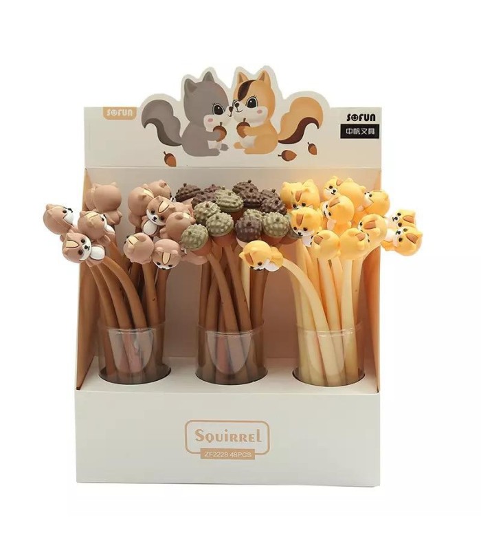 Boligrafo de goma diseño ardilla