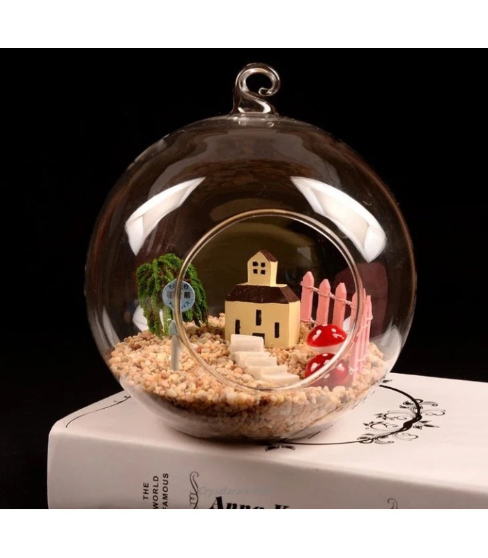 Florero terrario de vidrio para colgar 10cm