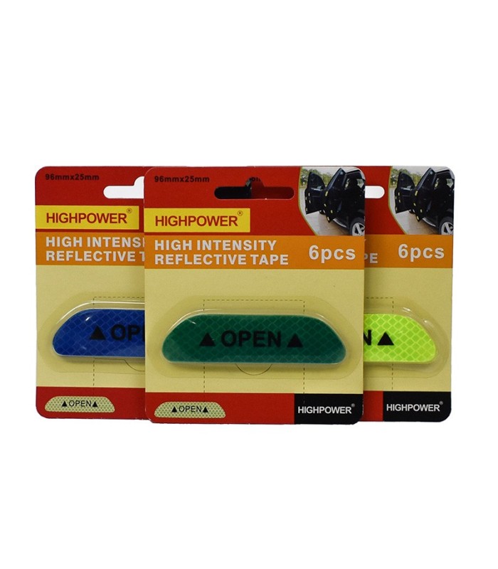 Cinta reflectiva de advertencia OPEN 6ud