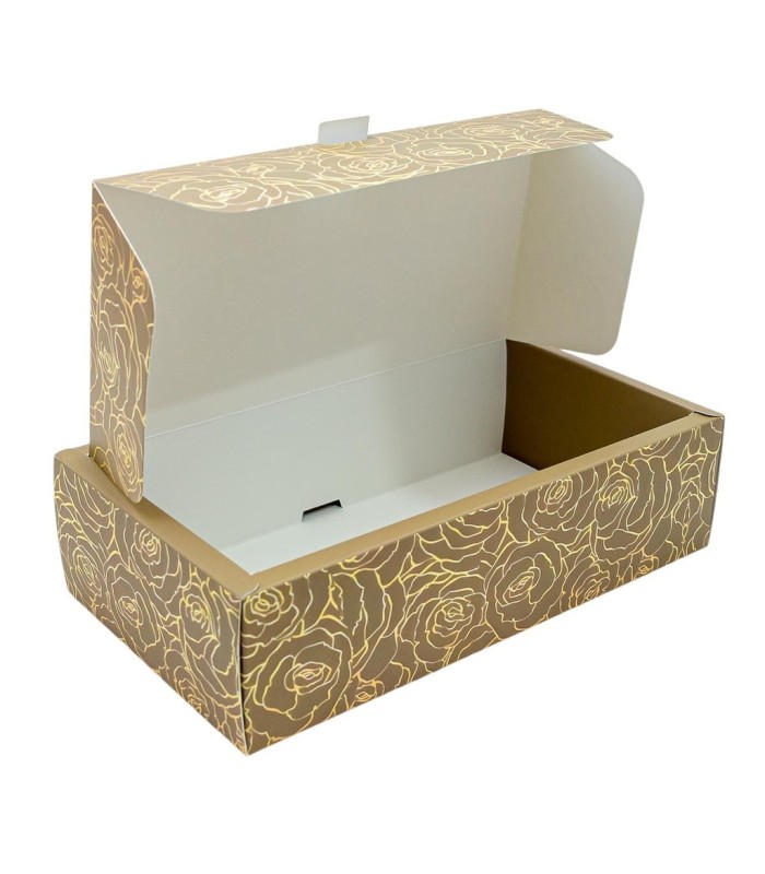 Caja de regalo rectangular rosas 25x14x7cm 12 piez