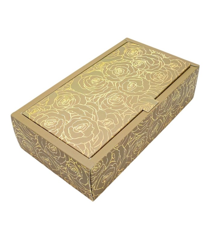 Caja de regalo rectangular rosas 25x14x7cm 12 piez