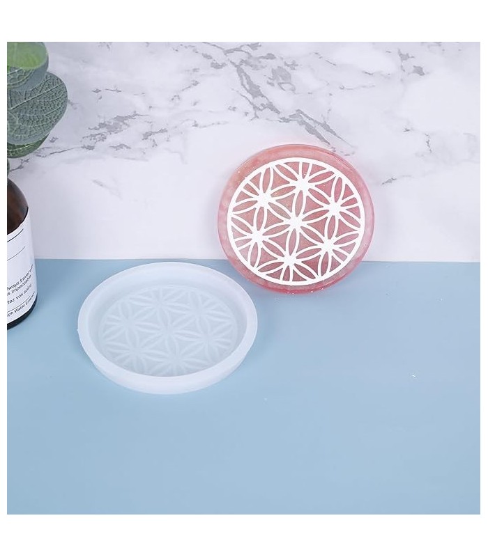 molde de silicona circular con relieve 8cm