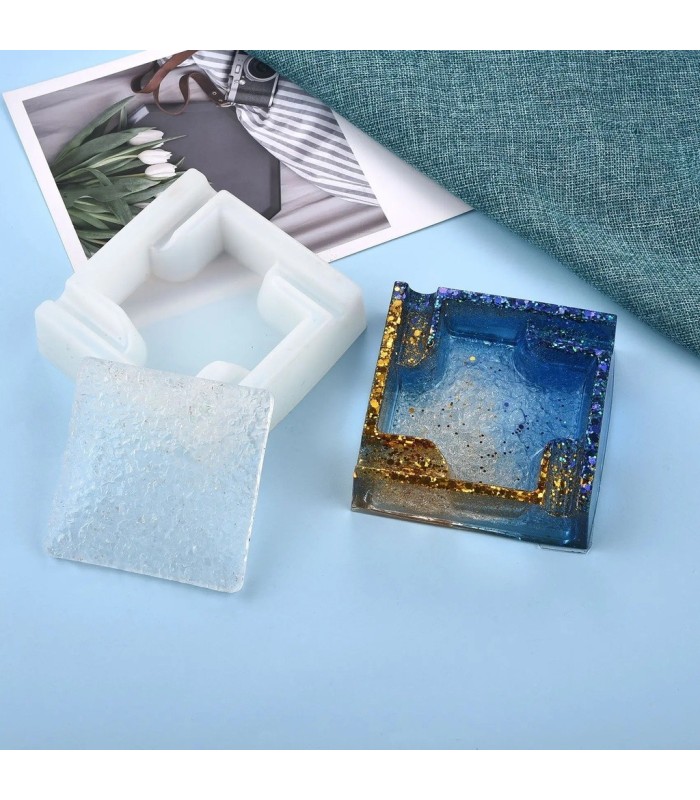 molde de sillicona con base diseño cenicero 11x3cm