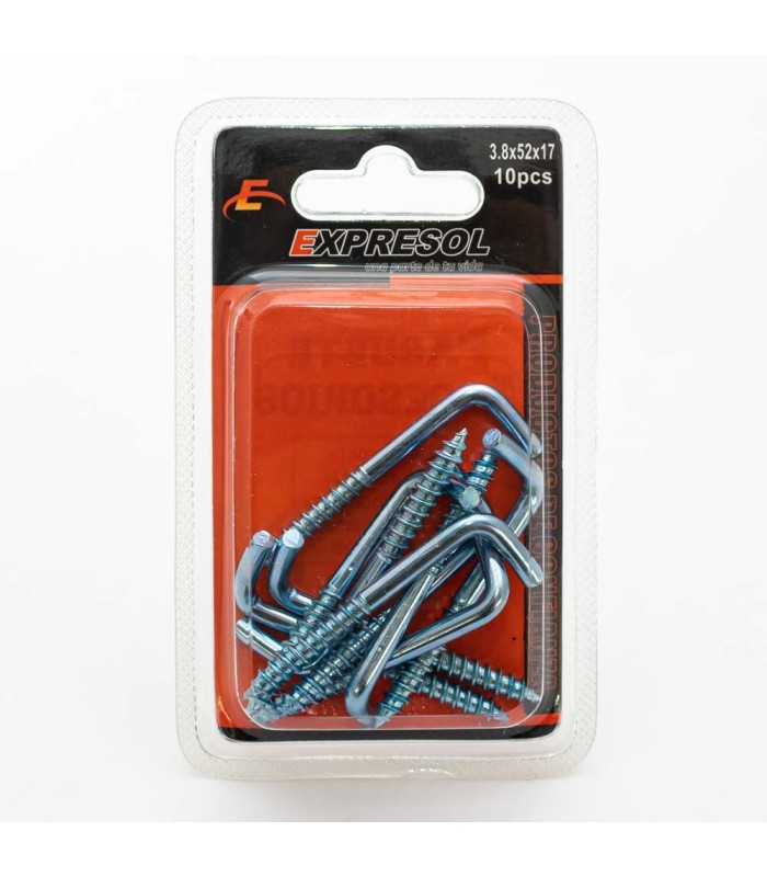 Paquete de tornillo gancho recto 3.8x52x17mm EXPRE