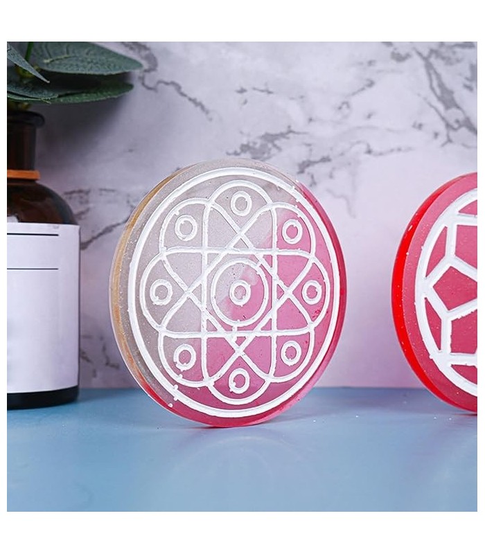 molde de silicona circular con relieves