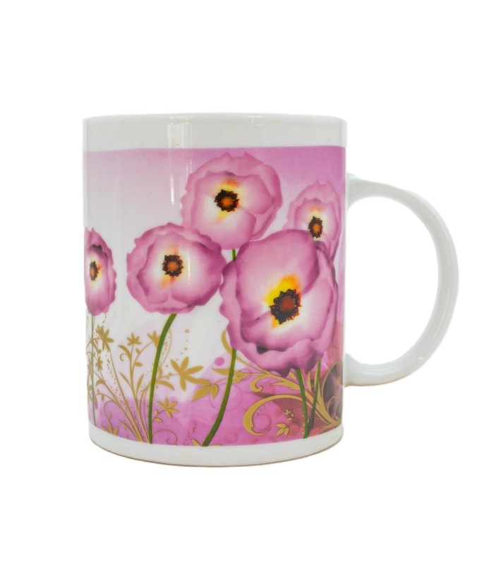 Taza diseño flor 8x9.5cm