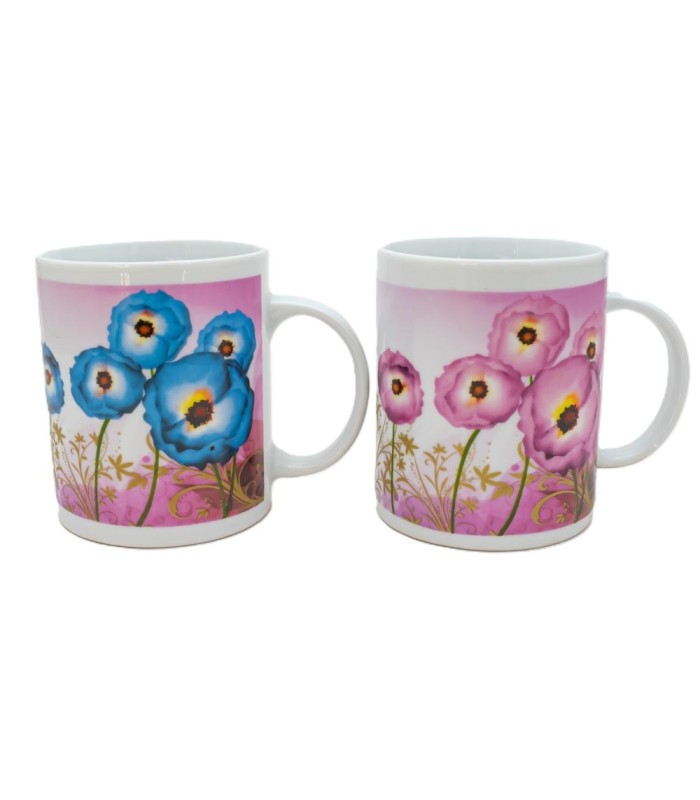 Taza diseño flor 8x9.5cm