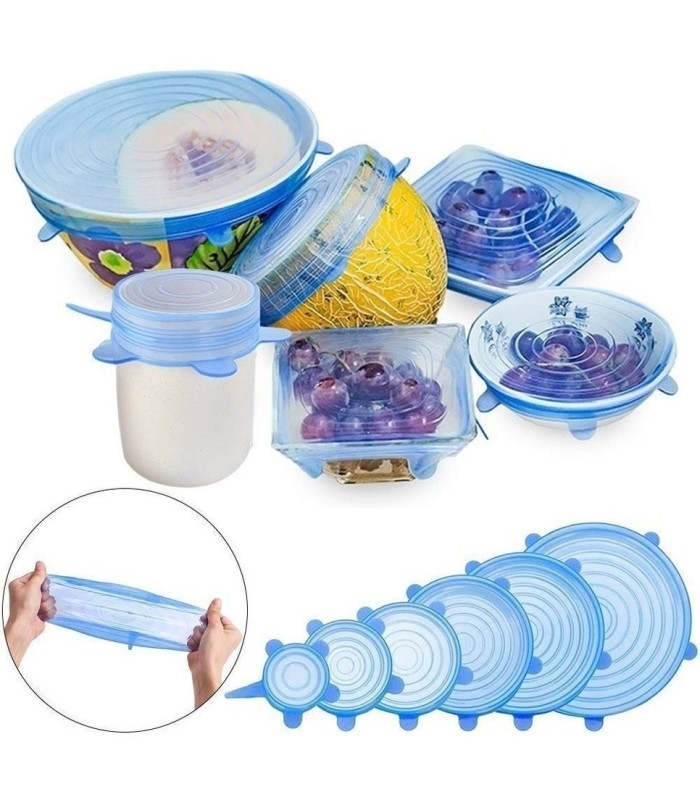 Tapas de silicona para alimentos 6pc 120g