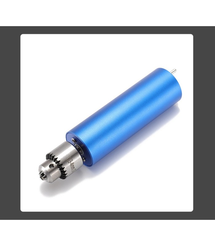 Mini torno regulable con mandril + fuente 12V azul