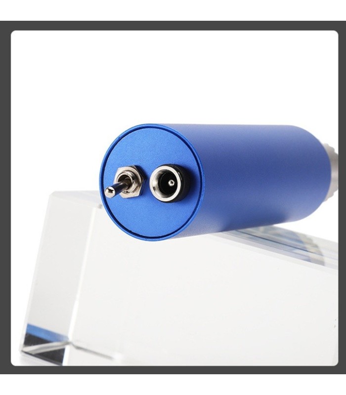Mini torno regulable con mandril + fuente 12V azul