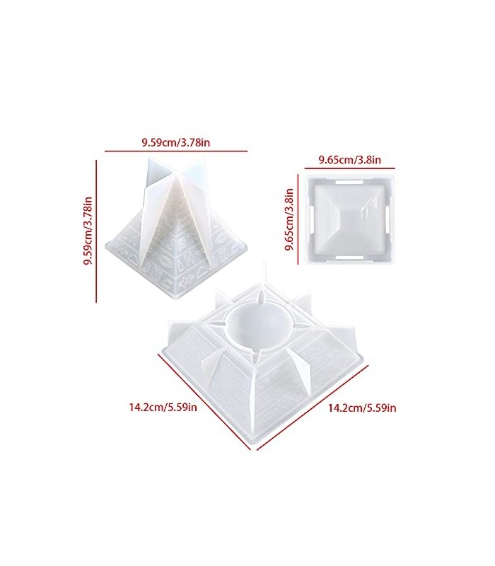 Molde de silicona pirámide 3D 14.2x14.2cm