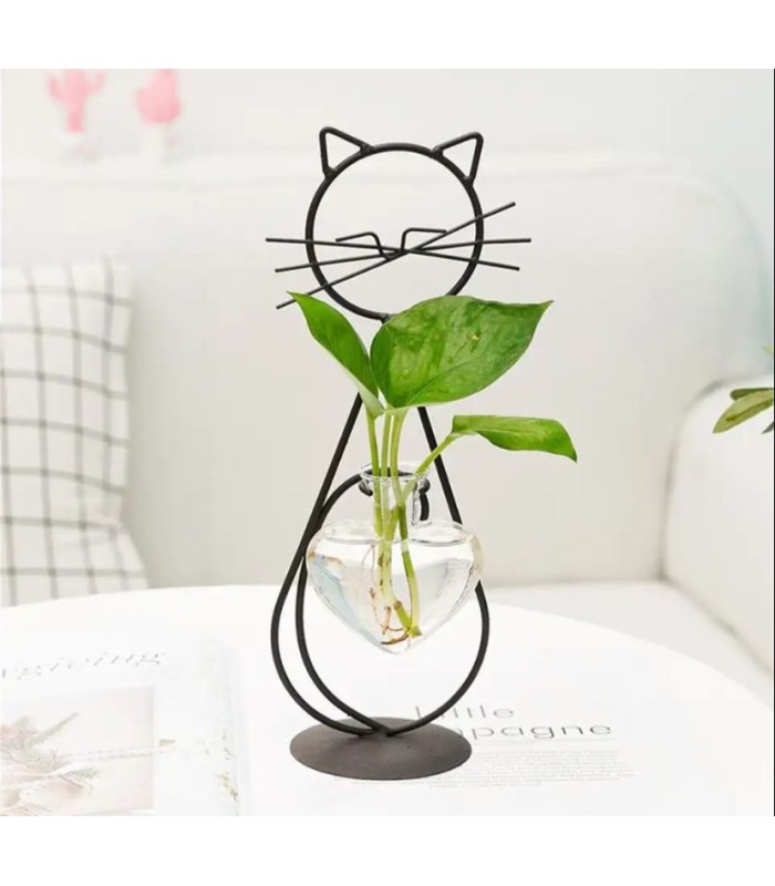 Porta planta diseño de gato