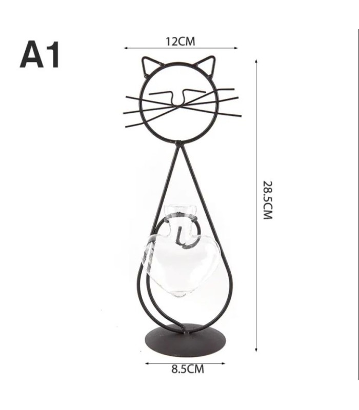 Porta planta diseño de gato