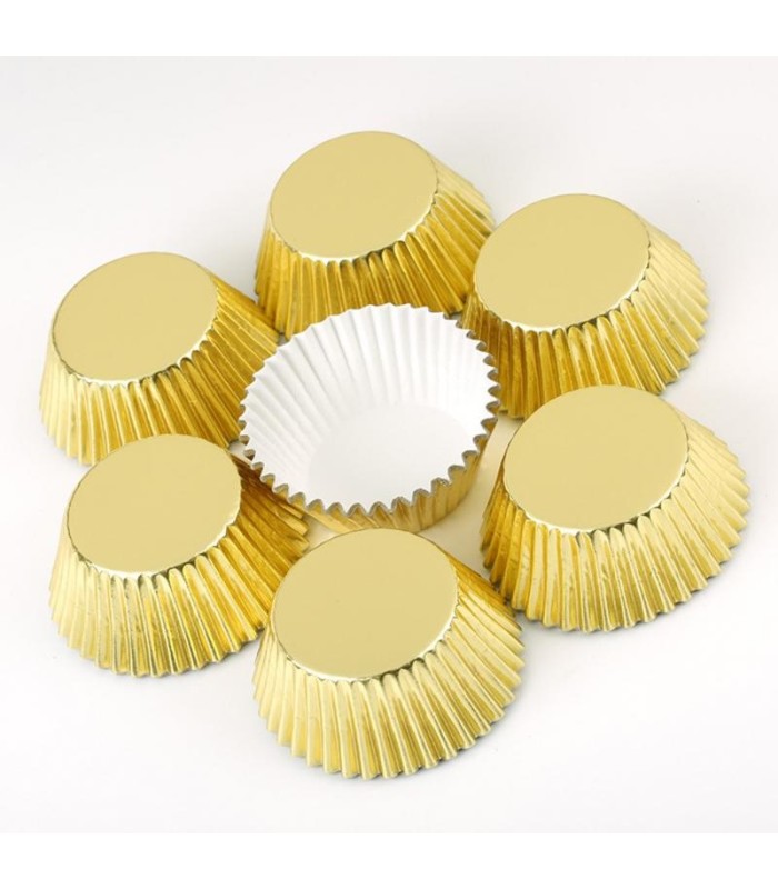 Molde de papel metalizado dorado