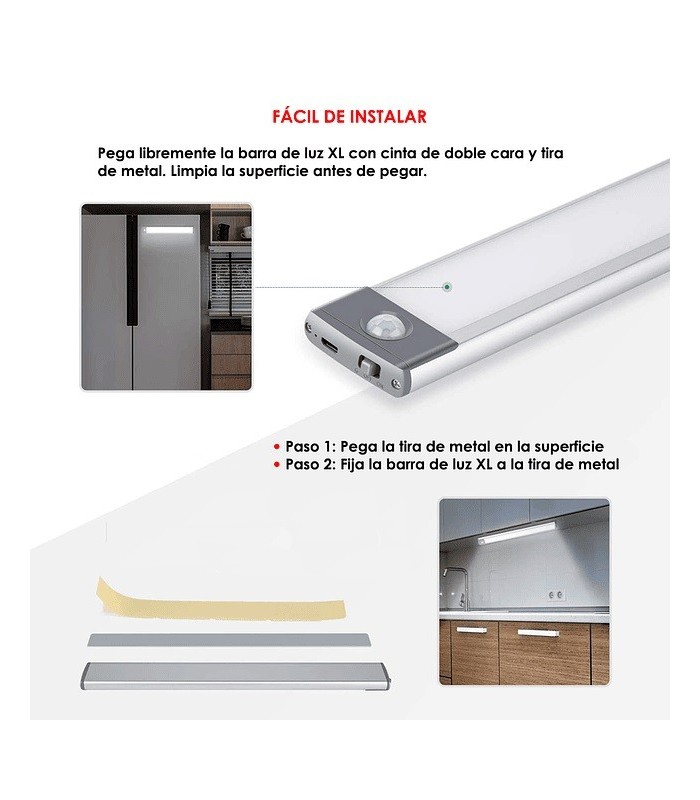 Barra LED inalambrico con sensor de movimiento