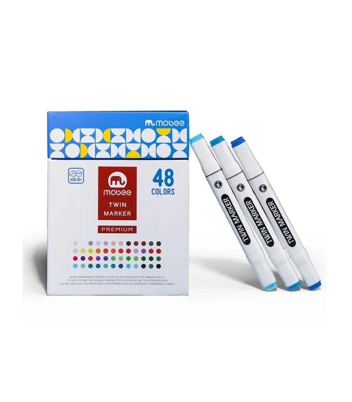 Marcador + pincel con caja MOBEE 48pc twin marker