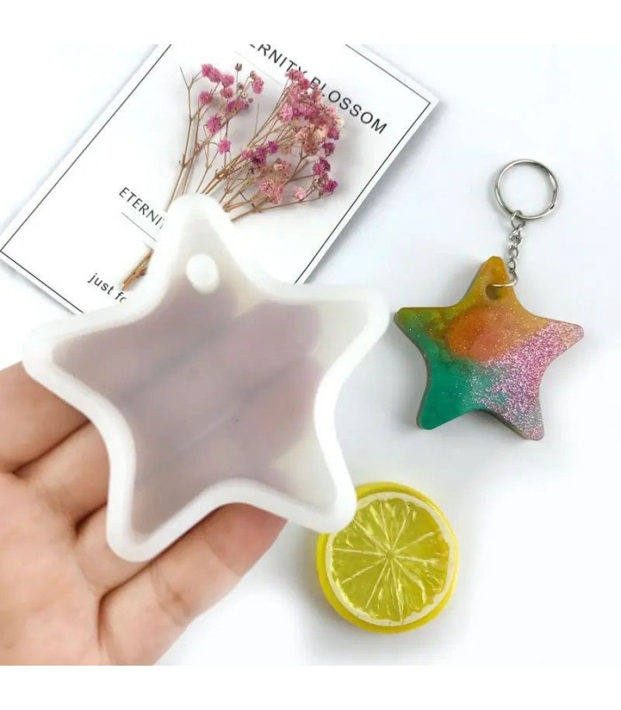 Molde de silicona colgante estrella 5.7x7x1cm