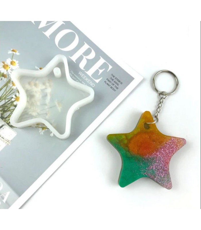 Molde de silicona colgante estrella 5.7x7x1cm