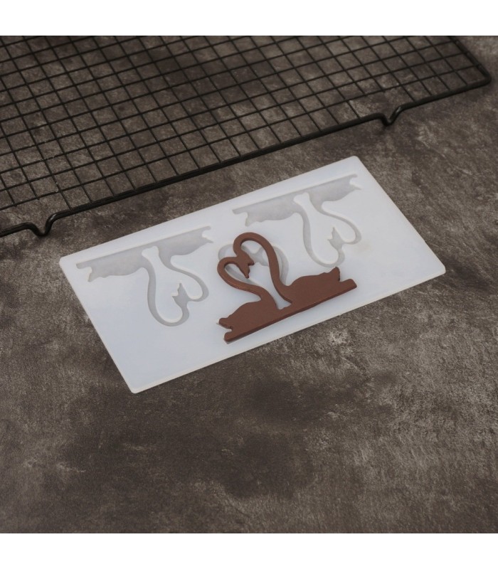 Molde de silicona con forma de cisne