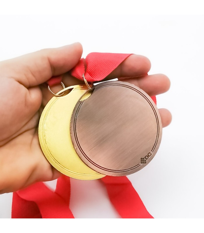 MEDALLA METALICA C/ BANDERA BRONCE 7CM