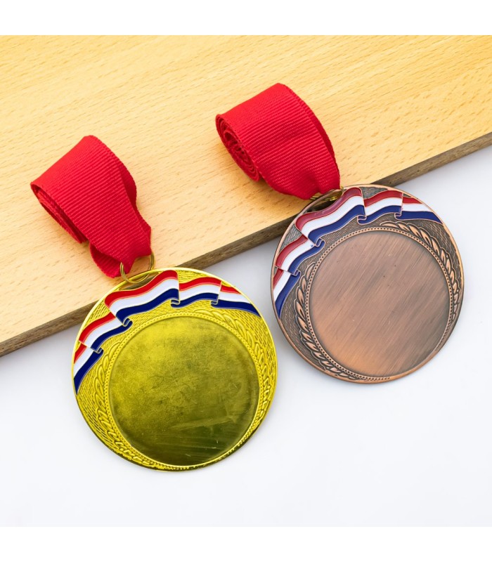 MEDALLA METALICA C/ BANDERA BRONCE 7CM