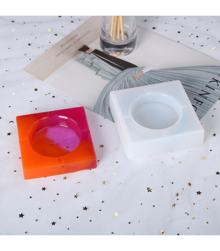 Molde de silicona cenicero cuadrado 10.6x10.6x2.7c