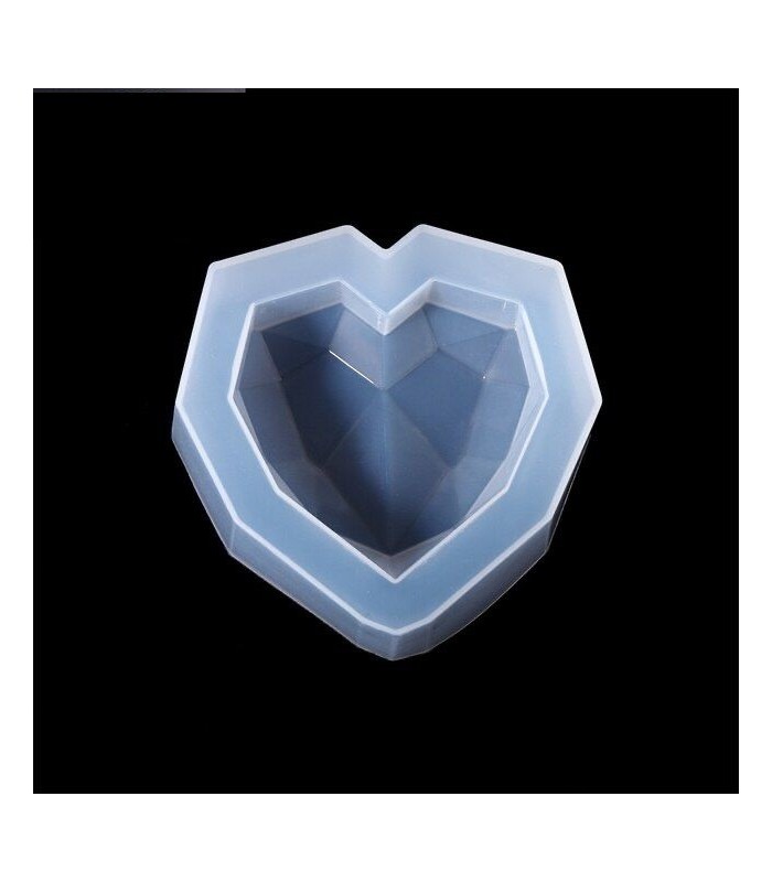 Molde de silicona corazón geométrico 6x5.7cm