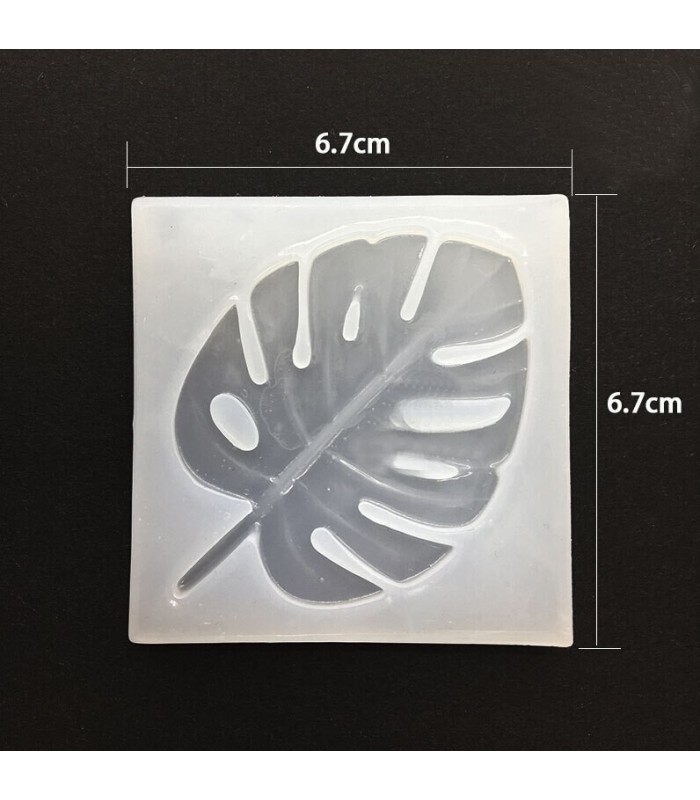Molde de silicona con forma de hoja 6.7x6.7x0.7cm