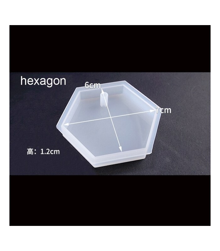 Molde de silicona colgante hexagonal 7x6x1.2cm
