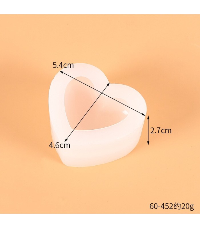 Molde de silicona corazón 3D 46x54x27mm
