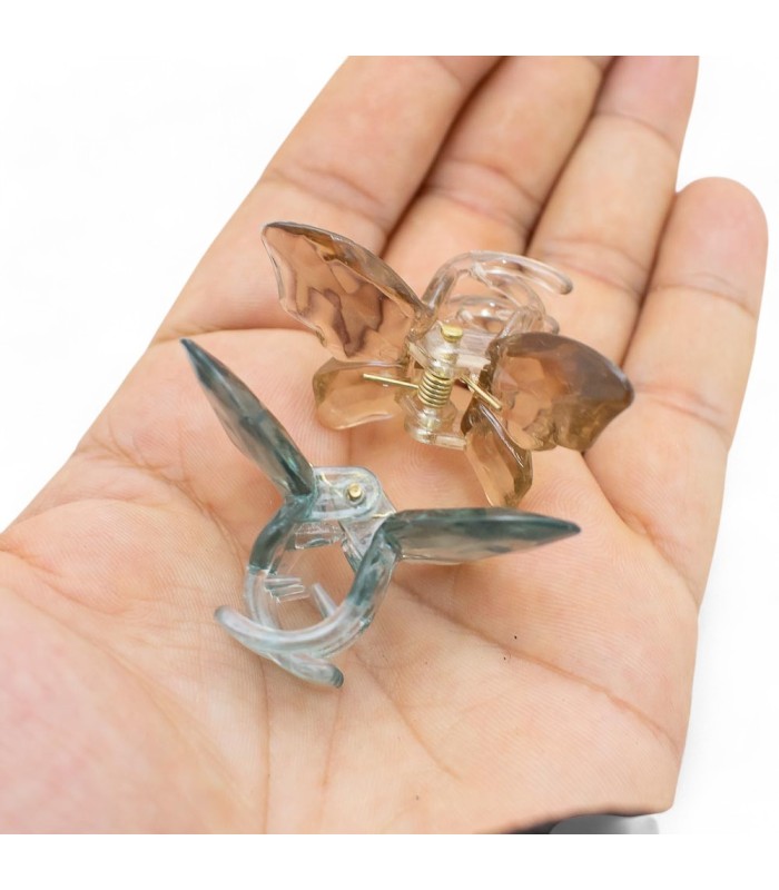 pinza transparente mariposa 6pares
