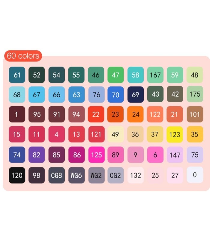 Marcador + pincel con caja MOBEE 60pc twin marker