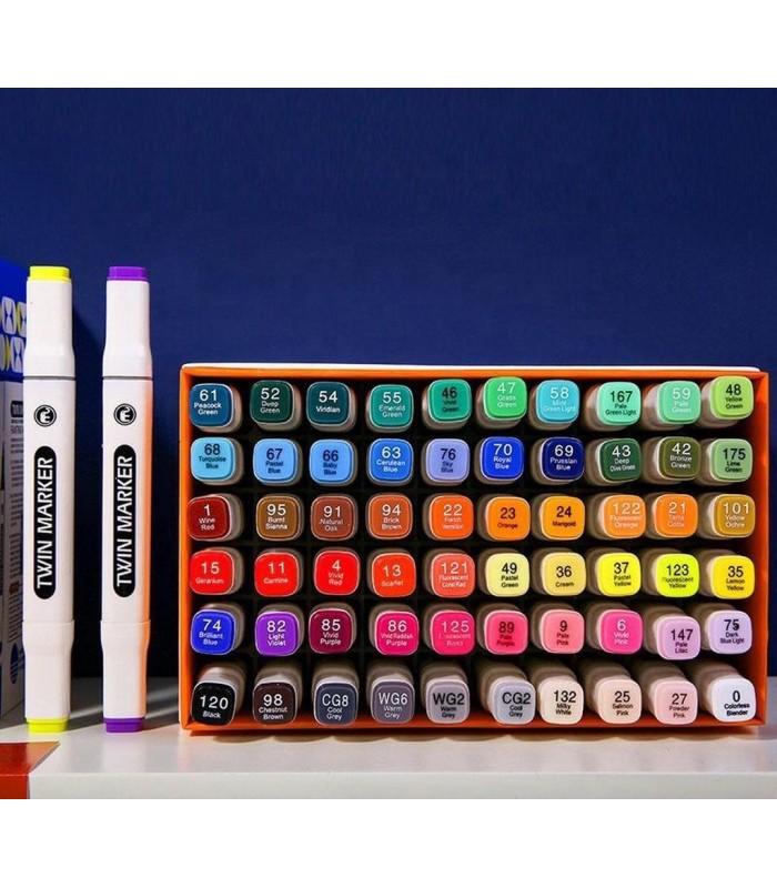 Marcador + pincel con caja MOBEE 60pc twin marker