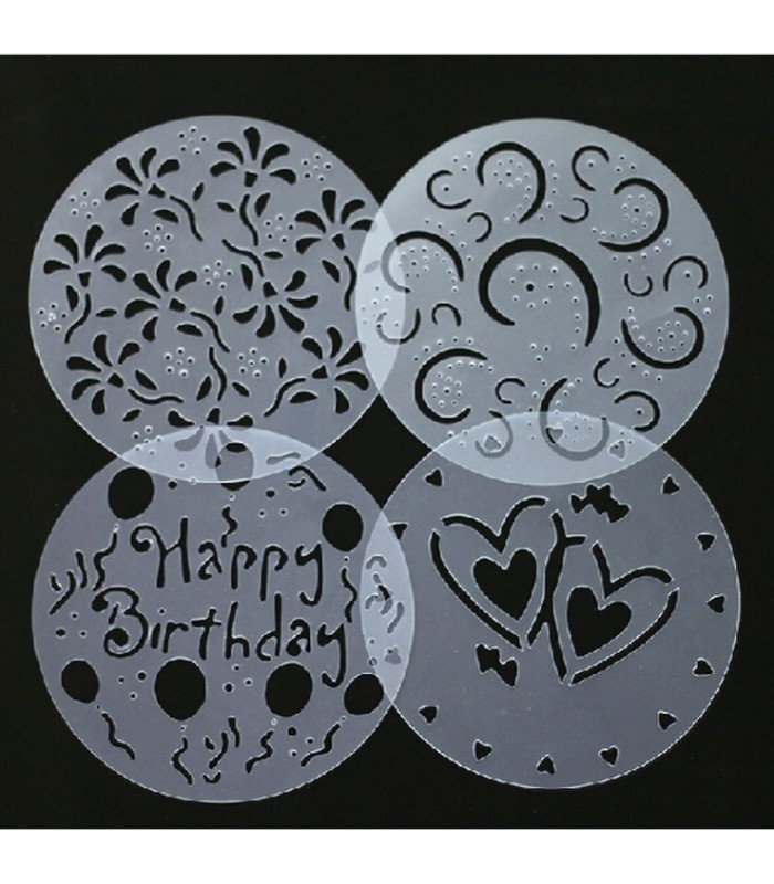 Stencil para torta trasparente 4pc