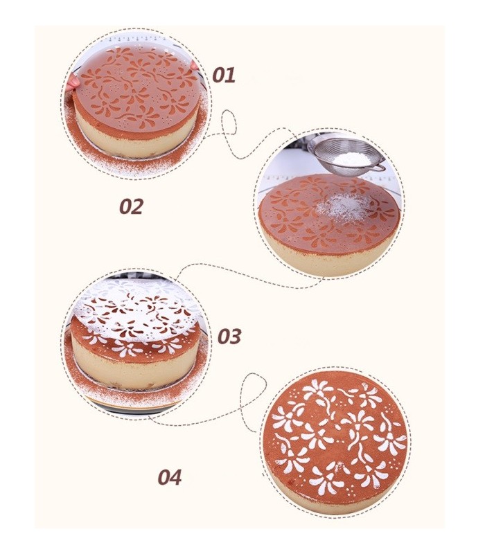 Stencil para torta trasparente 4pc