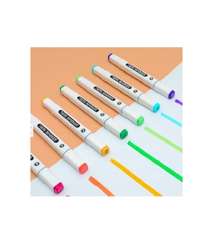 Marcador + pincel con caja MOBEE 24pc twin marker