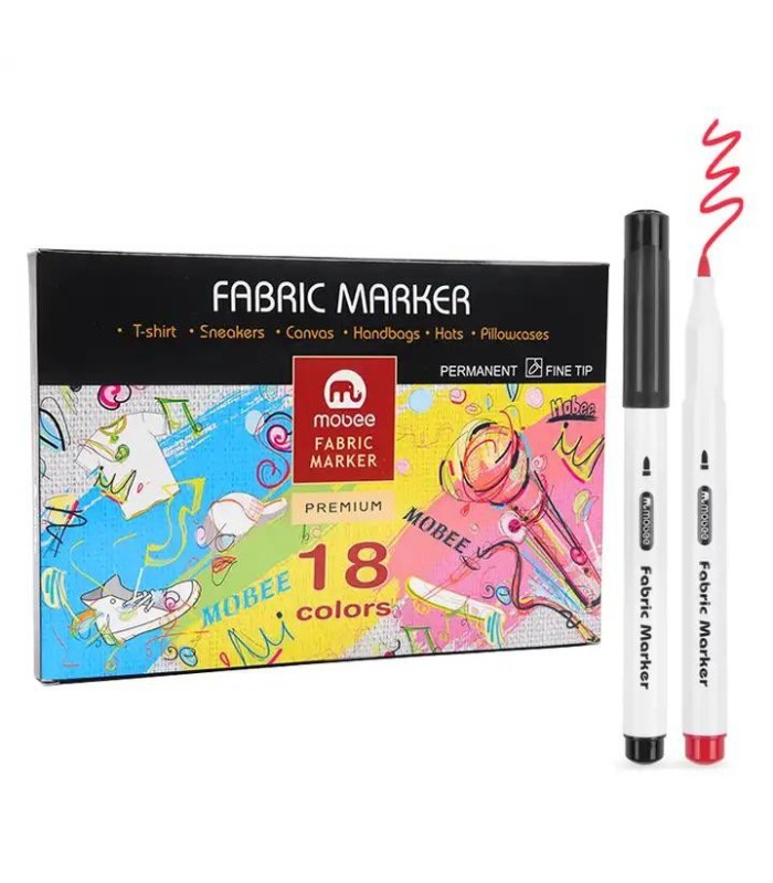 Pincel fabric marker permanente MOBEE 18pc