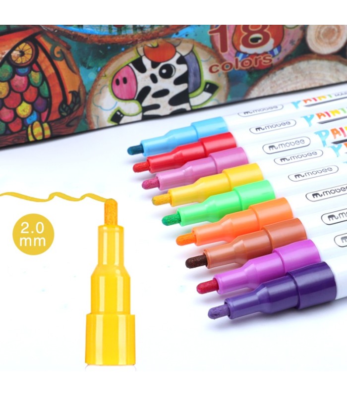 Pincel paint MARKER PREMIUN 18 color Mobee