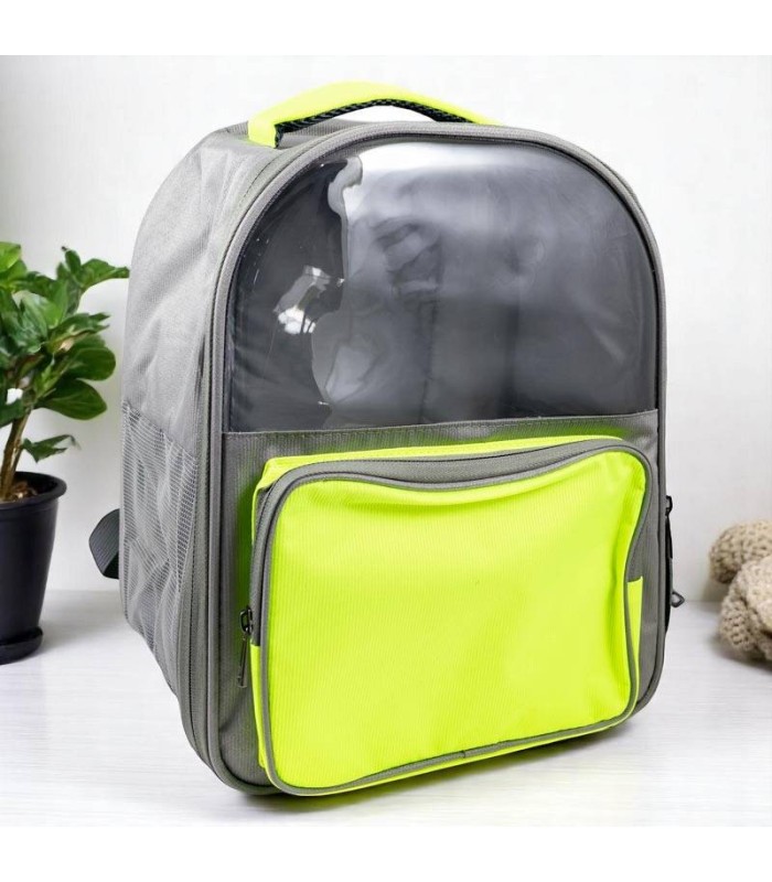 Mochila para mascota con bolsillo y visor