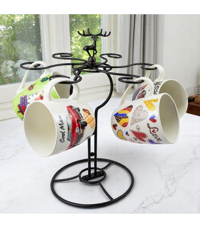 Porta taza metalico 6 ganchos