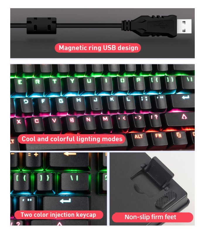 Teclado mecanico LED WEIYU WY104