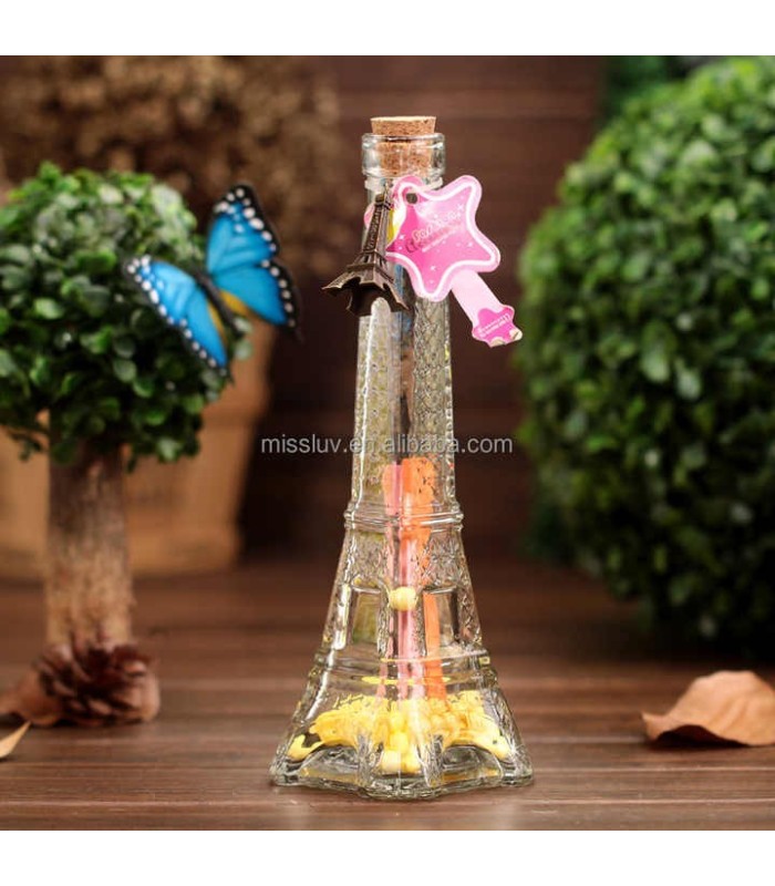 Botella de vidrio torre Eiffel para souvenirs 15.5
