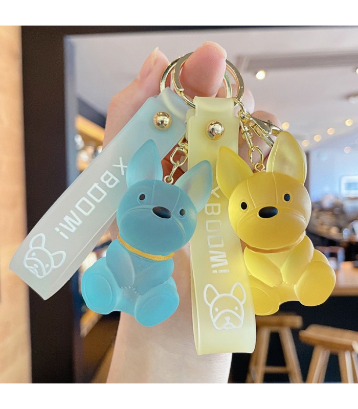 Llavero acrílico de color forma de perritos sentad