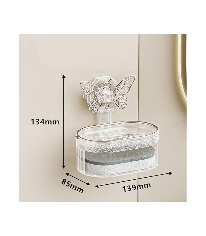 PORTA JABON CON ESPONJA MARIPOSA